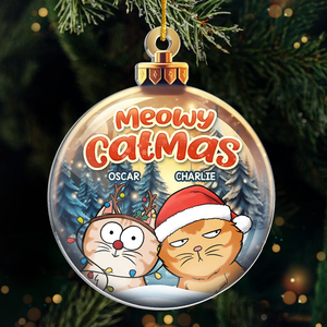 Have A Meowy Catmas - Cat Personalized Custom Ornament - Acrylic Custom Shaped - Christmas Gift For Pet Owners, Pet Lovers