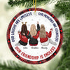 Our Laughs Are Limitless - Bestie Personalized Custom Ornament - Ceramic Round Shaped - Christmas Gift For Best Friends, BFF, Sisters