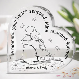 The Greatest Thing Can't Be Touched - Memorial Personalized Custom Heart Shaped Acrylic Plaque - Sympathy Gift, Gift For Pet Owners, Pet Lovers