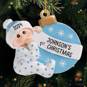 Baby First Christmas - Family Personalized Custom Ornament - Acrylic Custom Shaped - First Christmas Gift For Baby