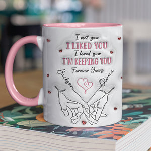 From Our First Kiss Till Our Last Breath  - Couple Personalized Custom Accent Mug - Gift For Husband Wife, Anniversary