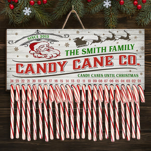 Christmas Is In The Air - Family Personalized Custom Candy Christmas Countdown Wooden Sign, Advent Calendar - Christmas Gift For Family Members