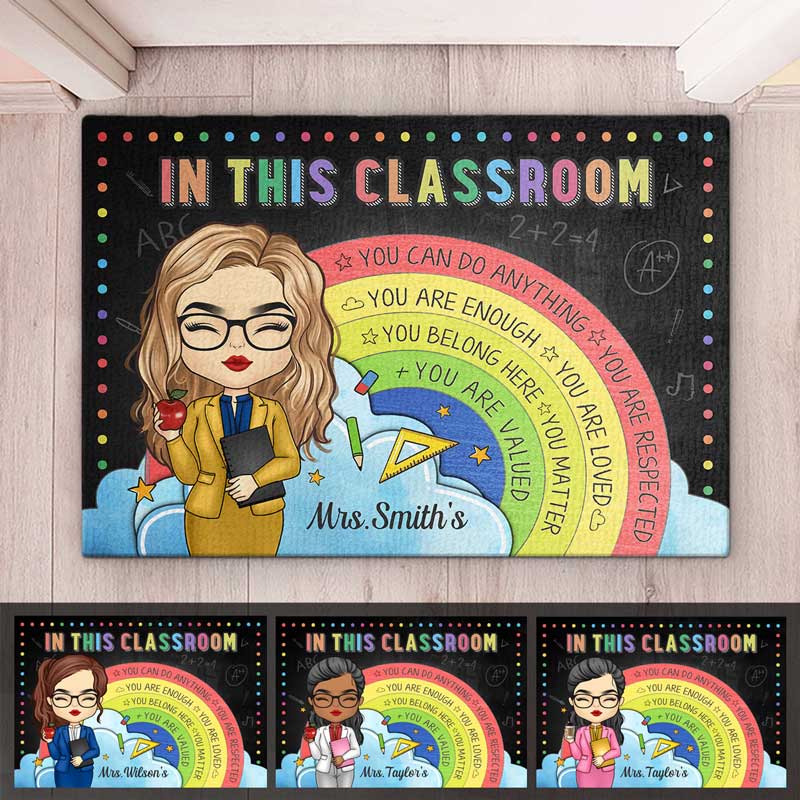 You Can Do Anything - Teacher Personalized Custom Home Decor Decorative Mat - House Warming Gift For Teacher, Back To School