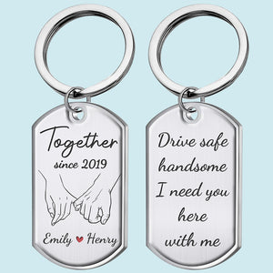 I'm Yours Forever - Couple Personalized Custom Keychain - Gift For Husband Wife, Anniversary