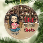 Just One More Chapter - Personalized Custom Ornament - Ceramic Round Shaped - Christmas Gift For Book Lovers