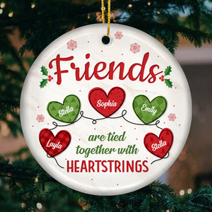 Friends Are Together - Bestie Personalized Custom Ornament - Ceramic Round Shaped - Christmas Gift For  Best Friends, BFF, Sisters
