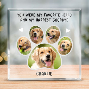 Custom Photo I'll Miss You Until We Meet Again - Memorial Personalized Custom Square Shaped Acrylic Plaque - Sympathy Gift, Gift For Pet Owners, Pet Lovers