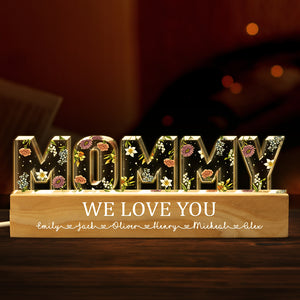 Mommy's Garden Flower Birth Month - Family Personalized Custom Acrylic Letters 3D LED Night Light - Mother's Day, Gift For Mom, Grandma