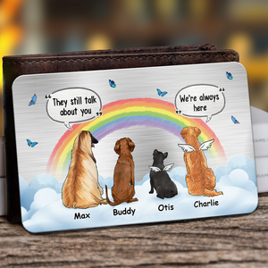We're Always Here - Memorial Personalized Custom Aluminum Wallet Card - Sympathy Gift, Gift For Pet Owners, Pet Lovers