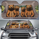 Freedom On Our Four Wheels - Family Personalized Custom Auto Windshield Sunshade, Car Window Protector - Gift For Family Members