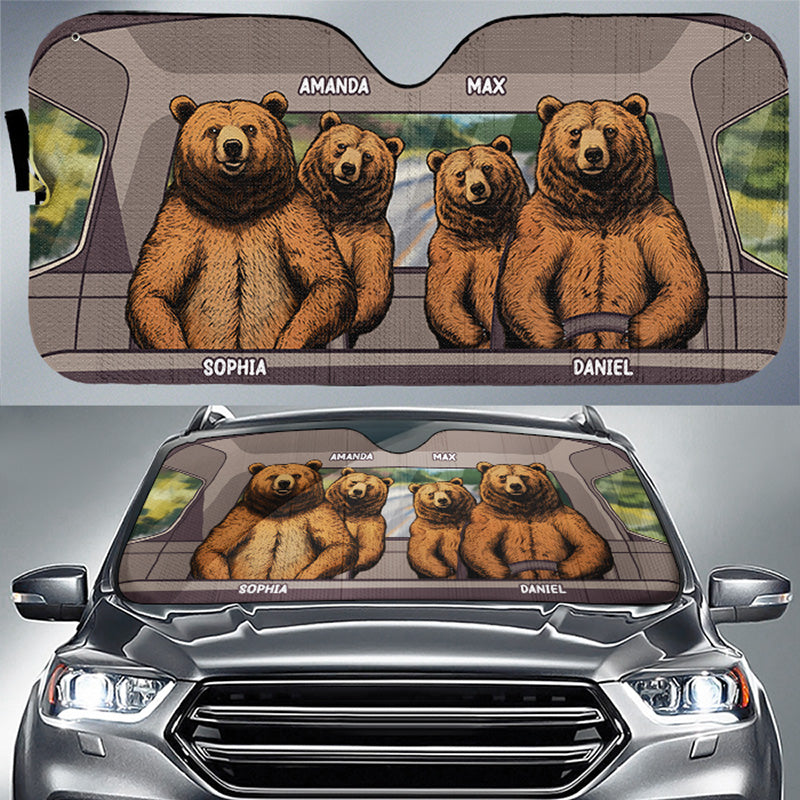 Freedom On Our Four Wheels - Family Personalized Custom Auto Windshield Sunshade, Car Window Protector - Gift For Family Members