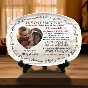 Custom Photo I Have Found The One Whom My Soul Loves - Couple Personalized Custom Platter - Gift For Husband Wife, Anniversary