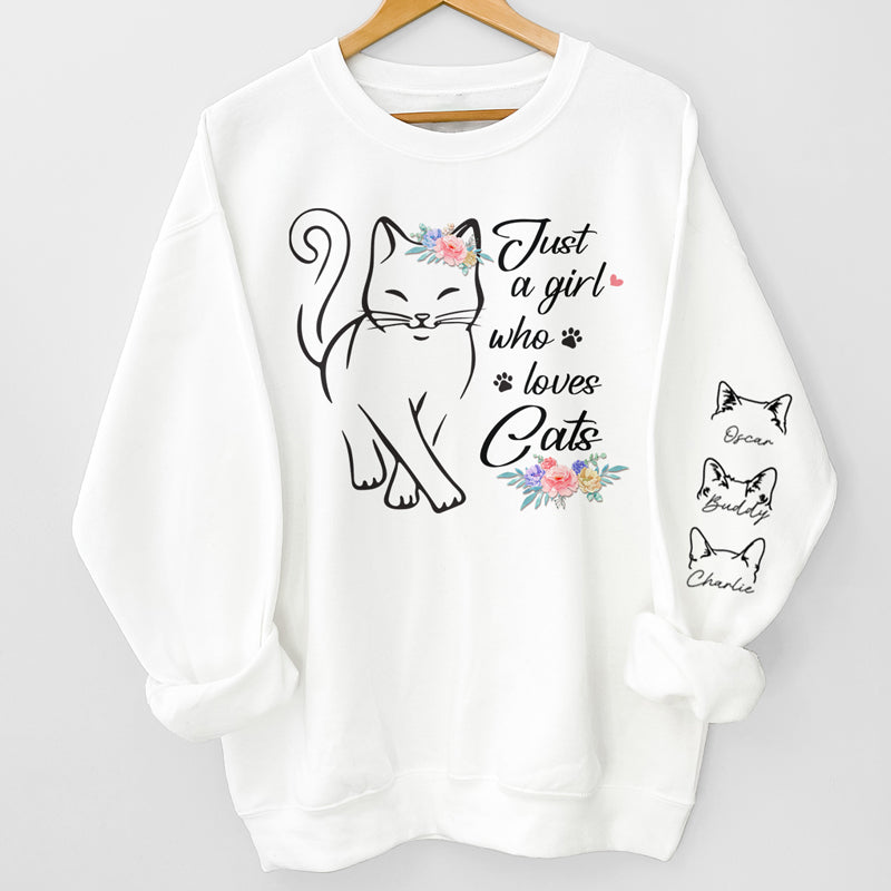 Meilleure maman chat - Sweat-shirt unisexe personnalisé avec motif sur la manche - Cadeau pour propriétaires et amoureux des animaux