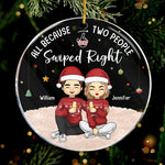 Custom Name Swiped Right Christmas Gifts for Couples - Personalized Ornament