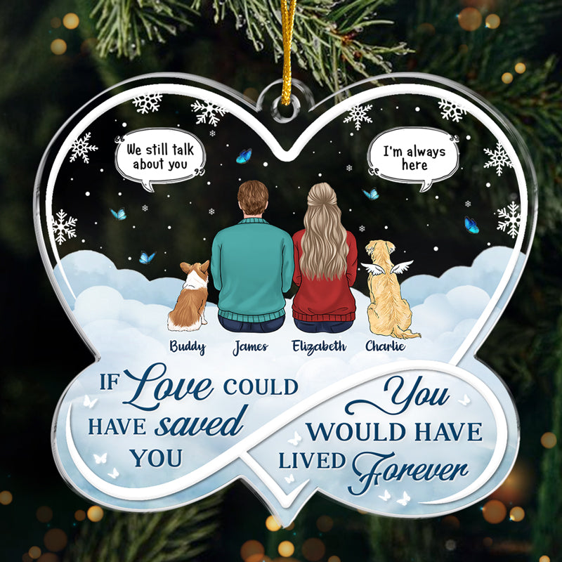 Je souhaite que tu sois là - Ornement commémoratif personnalisé - En acrylique en forme de cœur infini - Cadeau de Noël, cadeau de condoléances pour les propriétaires d'animaux et les amoureux des animaux