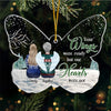 Wish You Were Here With Us - Memorial Personalized Custom Ornament - Acrylic Butterfly Shaped - Christmas Gift, Sympathy Gift For Family Members