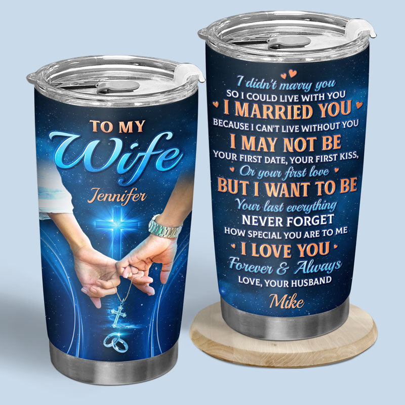 I Love You Forever - Personalized Tumbler Cup - Hugging Couple