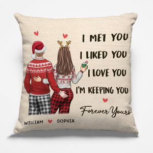 Forever Yours - Couple Personalized Custom Pillow - Christmas Gift For Husband Wife, Anniversary
