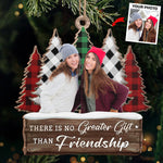 Friends Custom Photo Warm Winter Wishes - Bestie Personalized Custom Ornament - Wood Custom Shaped - Christmas Gift For Best Friends, BFF, Sisters