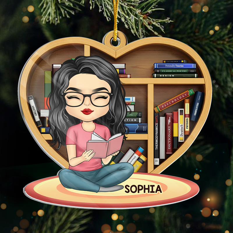 Just A Girl Who Loves Books - Personalized Custom Ornament - Acrylic Custom Shaped - Christmas Gift For Book Lovers