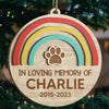 You Left Paw Prints On Our Hearts - Memorial Personalized Custom Ornament - Wood Round Shaped - Christmas Gift, Sympathy Gift For Pet Owners, Pet Lovers