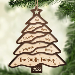 The Most Wonderful Time Of The Year - Family Personalized Custom Ornament - Wood Christmas Tree Shaped - Christmas Gift For Family Members