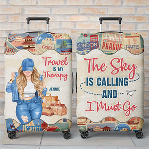 The Beach Is Calling And I Definitely Must Go - Travel Personalized Custom Luggage Cover - Gift For Traveling Lovers