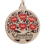 Grandkids Make Life More Grand - Family Personalized Custom Ornament - Wood Custom Shaped - Christmas Gift For Grandma