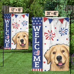 Hello Human, Welcome To My House - Dog & Cat Personalized Custom Patriotic Flag - Independence Day, 4th Of July, Gift For Dog Lovers