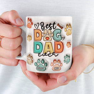 Cat Dad Eat Drink And Be Merry - Dog & Cat Personalized Custom 3D Inflated Effect Printed Mug - Christmas Gift For Pet Owners, Pet Lovers