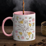 Custom Floral Family Hands Mother's Day Gifts - Personalized Accent Mug