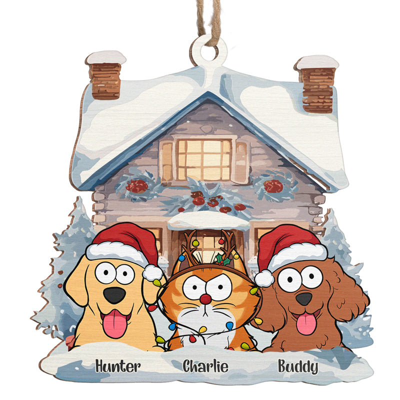Have Yourself A Meowy Christmas - Dog & Cat Personalized Custom Ornament - Wood Custom Shaped - Christmas Gift For Pet Owners, Pet Lovers