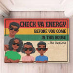 Check Your Vibe Or Stay Outside - Family Personalized Custom Home Decor Decorative Mat - House Warming Gift For Family Members
