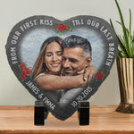 Custom Photo Anniversary Gifts for Couples - Personalized Stone Slate