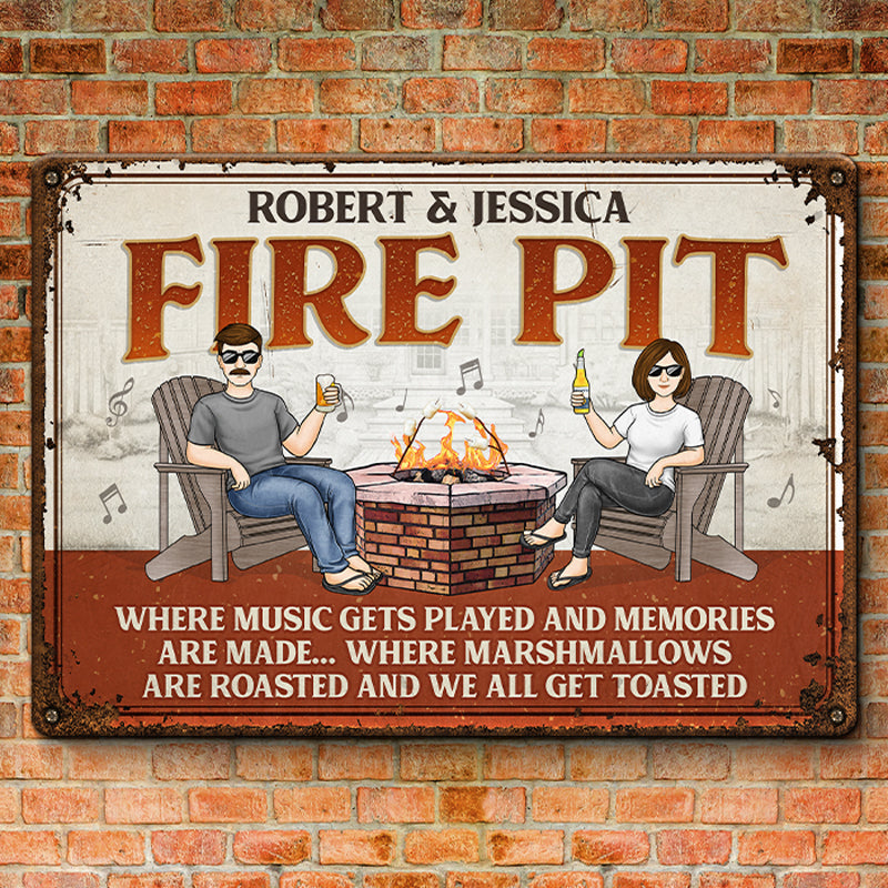 Where Music Gets Played And Memories Are Made  - Couple Personalized Custom Home Decor Metal Sign - House Warming Gift For Husband Wife, Anniversary