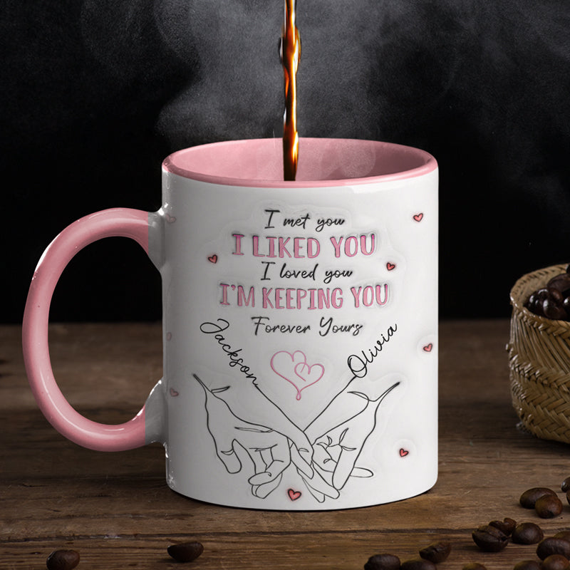 From Our First Kiss Till Our Last Breath  - Couple Personalized Custom Accent Mug - Gift For Husband Wife, Anniversary