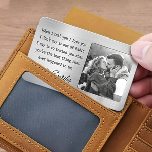 Custom Photo Dear Love Of My Life - Couple Personalized Custom Aluminum Wallet Card - Gift For Husband Wife, Anniversary