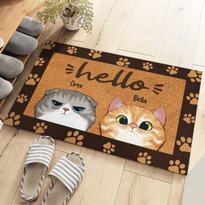 Hello Have A Nice Day - Cat Personalized Custom Home Decor Decorative Mat - Gift For Pet Owners, Pet Lovers