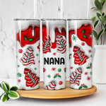 Custom Name Christmas Family Gifts for Grandma - Personalized Skinny Tumbler