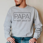 My Dad Is Awesome - Family Personalized Custom Unisex Sweatshirt With Design On Sleeve - Christmas Gift For Dad
