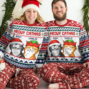 Voici les pattes du Père Noël - Sweat-shirt personnalisé pour chien et chat - Pull en laine unisexe - Cadeau de Noël pour les propriétaires et les amoureux des animaux