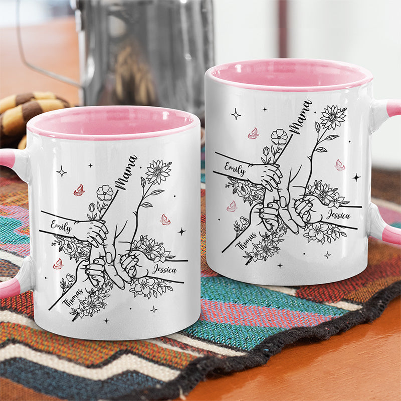 A Mother’s Love Will Never End - Family Personalized Custom Accent Mug - Mother's Day, Gift For Mom, Grandma