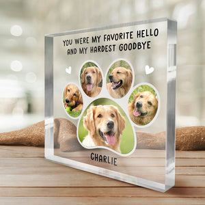 Custom Photo I'll Miss You Until We Meet Again - Memorial Personalized Custom Square Shaped Acrylic Plaque - Sympathy Gift, Gift For Pet Owners, Pet Lovers