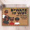 Beware Of Wife Kids Are Shady - Family Personalized Custom Decorative Mat - Gift For Family Members