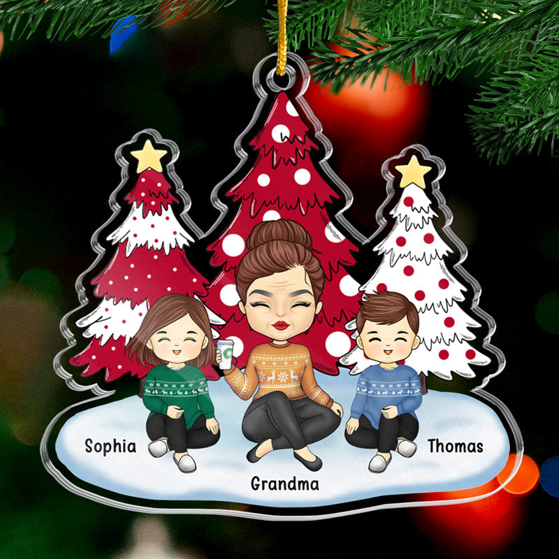 Merry Christmas To My Sweet Little Elf - Family Personalized Custom Ornament - Acrylic Custom Shaped - Christmas Gift For Family Members