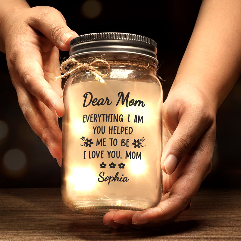 A Mother’s Love Is Everything - Family Personalized Custom Mason Jar Light - Mother's Day, Gift For Mom