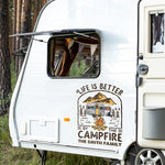 Life Is Better By The Campfire - Camping Personalized Custom RV Decal - Gift For Camping Lovers