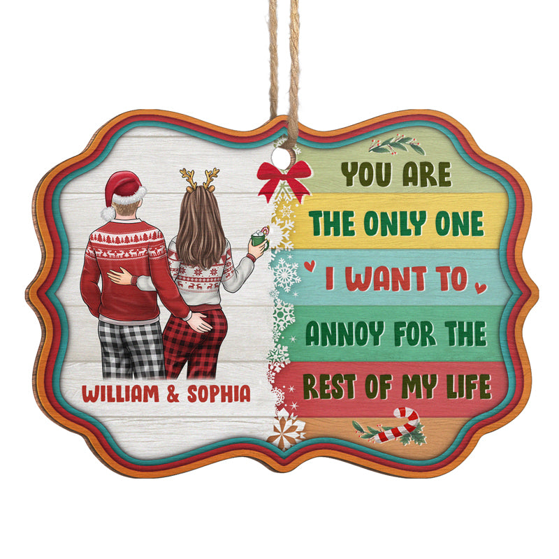Congrats On Being My Husband You Lucky Bastard - Couple Personalized Custom Ornament - Wood Benelux Shaped - Christmas Gift For Husband Wife, Anniversary