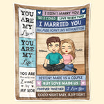 The Only One I Want By My Side - Couple Personalized Custom Blanket - Gift For Husband Wife, Anniversary