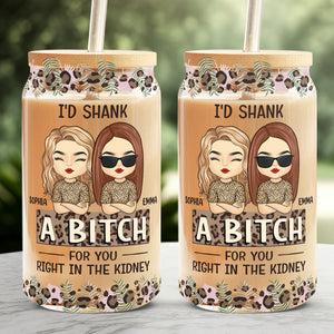 Thanks For Being My Bestie - Bestie Personalized Custom Glass Cup, Iced Coffee Cup - Gift For Best Friends, BFF, Sisters